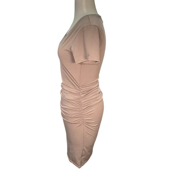 NWT Revolve Lanston Size Small Ruched T-Shirt Dress Mocha Body Con Style - Picture 3 of 9
